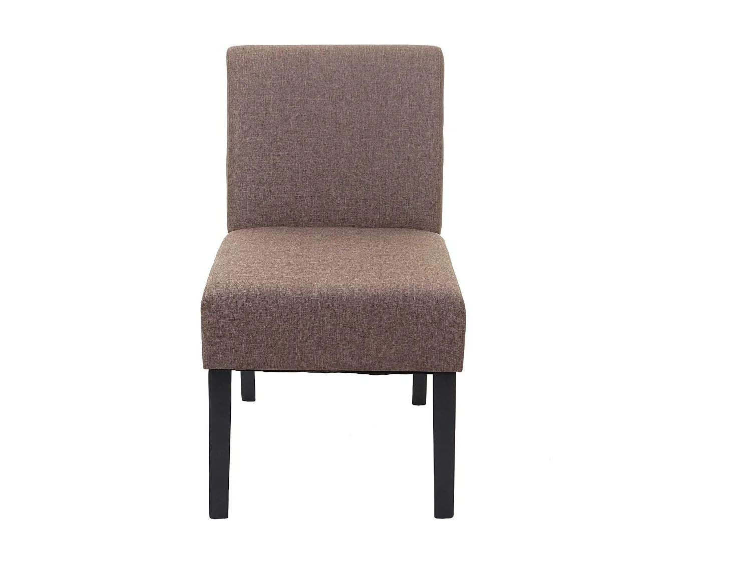 Lot de 2 chaises à manger en tissu marron pieds en bois design simple siège extra long 04_0000392