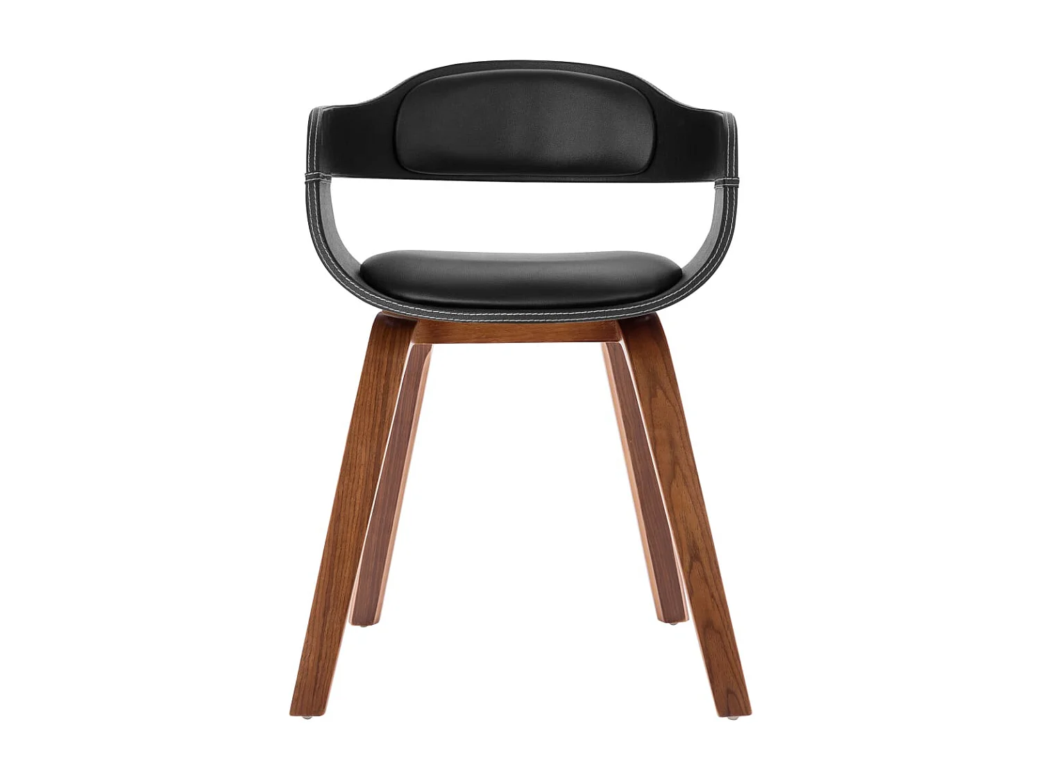 Chaise de salle à manger Noir Bois courbé et similicuir