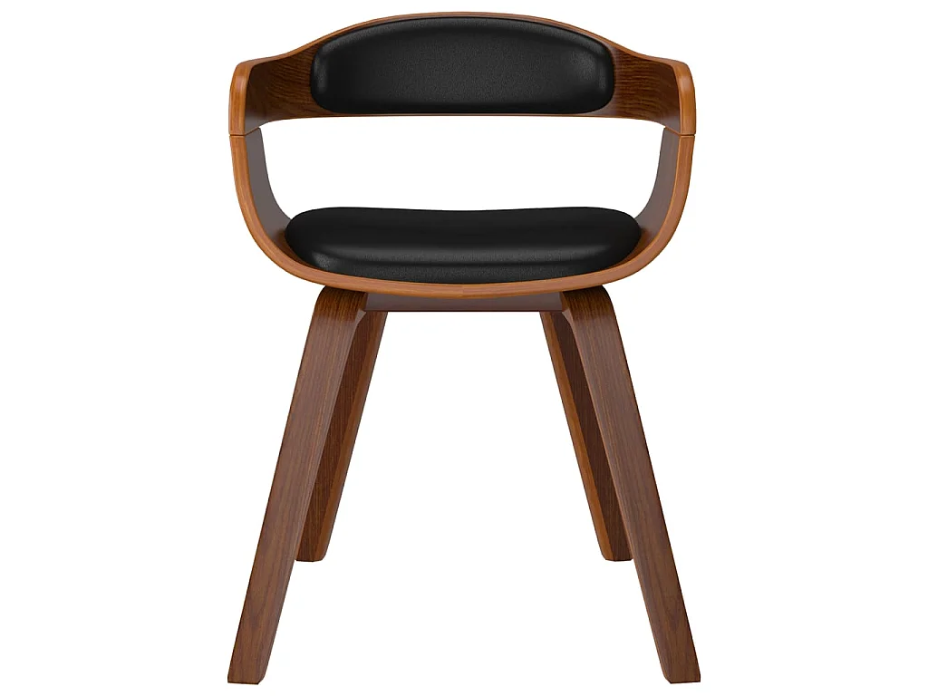 Eetkamerstoelen 6 st gebogen hout en kunstleer zwart