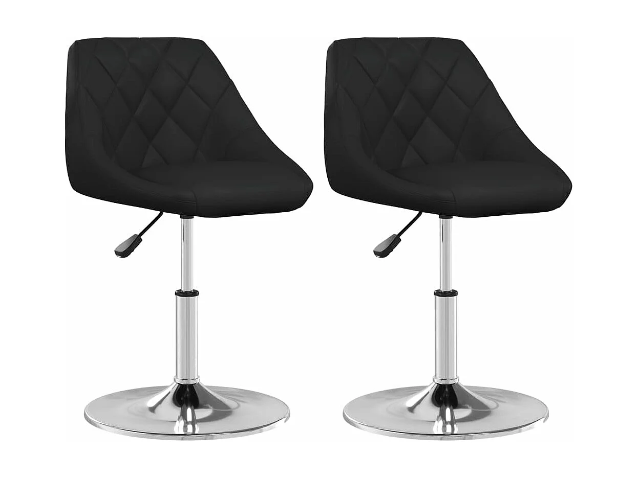 Chaises de salle à manger 2 pcs Noir Similicuir 24