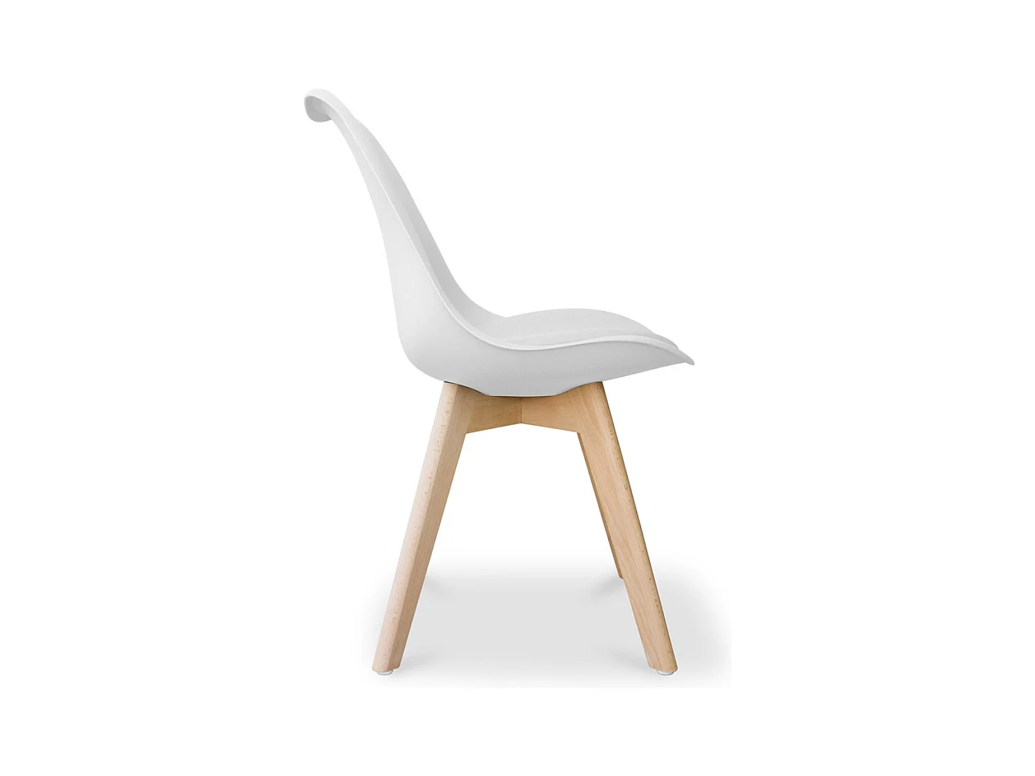 Silla Tula de estilo nórdico - Asiento de piel sintética y patas de madera clara-Color Amarillo