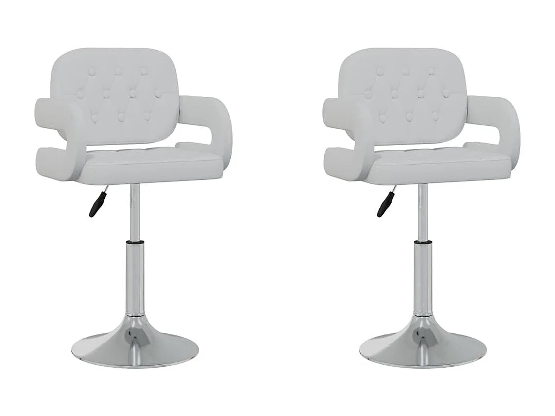 Chaises pivotantes de salle à manger 2 pcs Blanc Similicuir 18