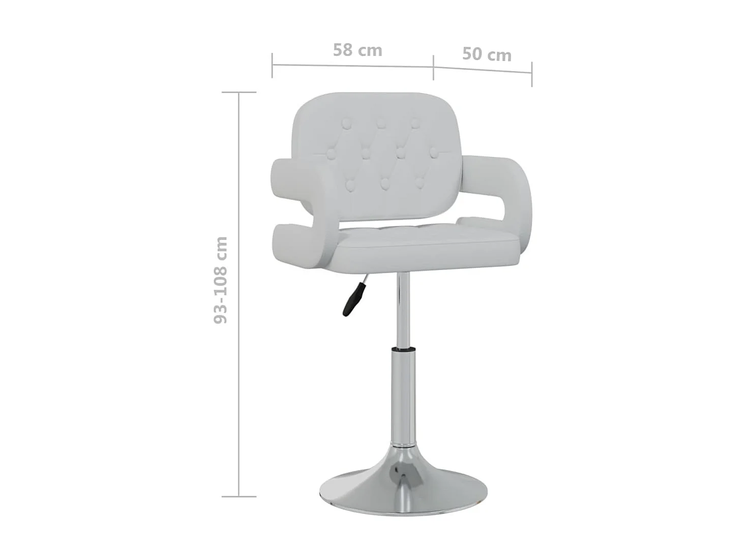 Chaises pivotantes de salle à manger 2 pcs Blanc Similicuir 18