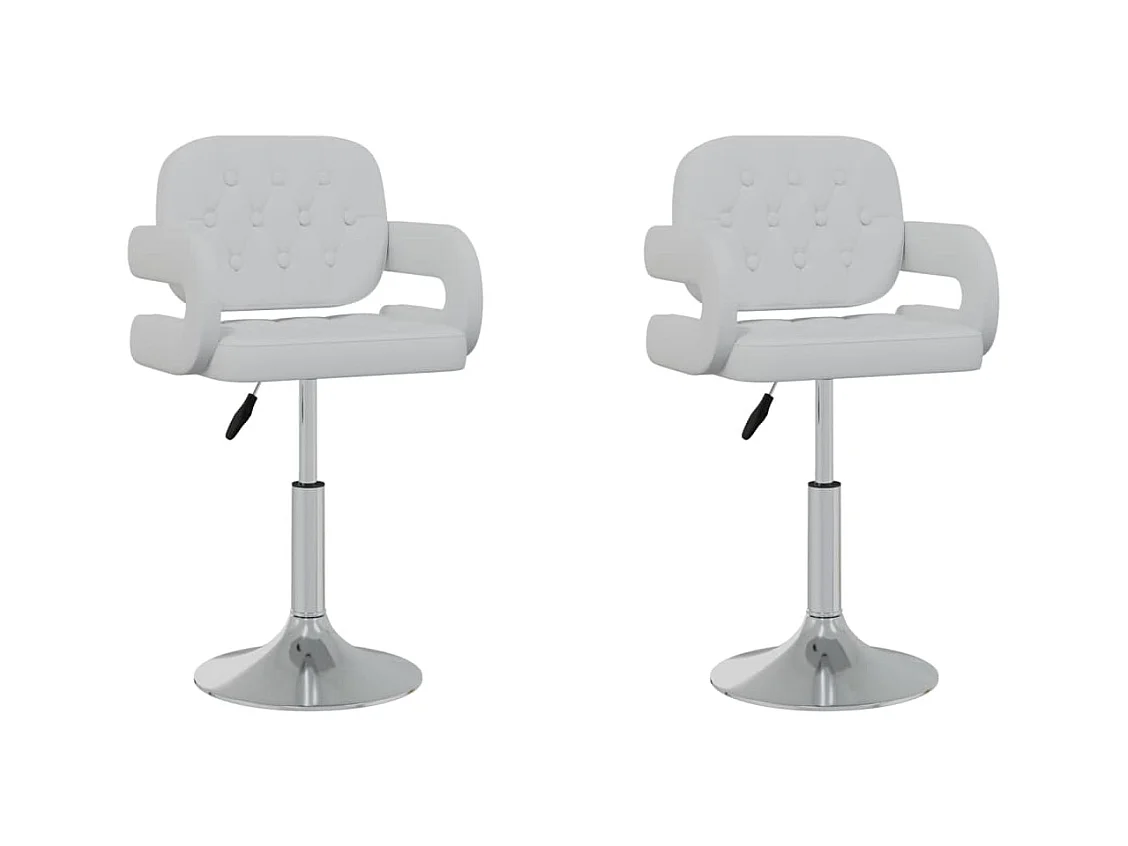 Chaises pivotantes de salle à manger 2 pcs Blanc Similicuir 18