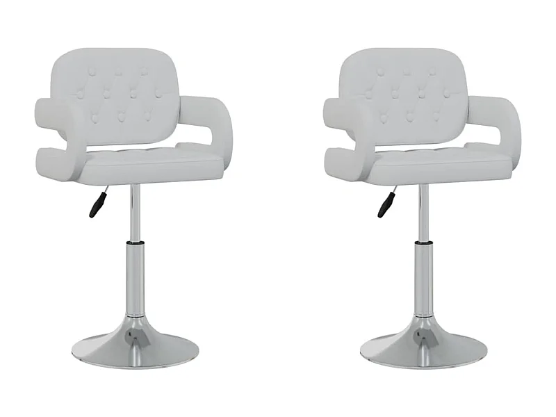 Chaises pivotantes de salle à manger 2 pcs Blanc Similicuir 18