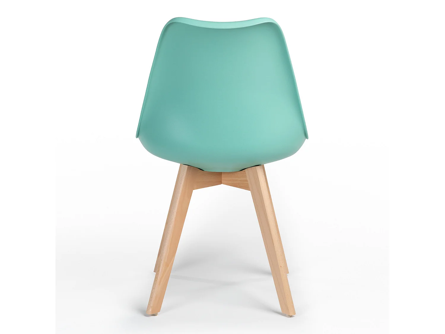 Chaise Tula style nordique - Assise en simili cuir et pieds en bois clair-Couleur Vert emeraude
