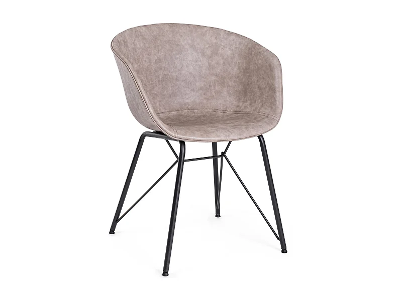 Warhol kunstleren stoel - vintage stijl-Kleur Beige