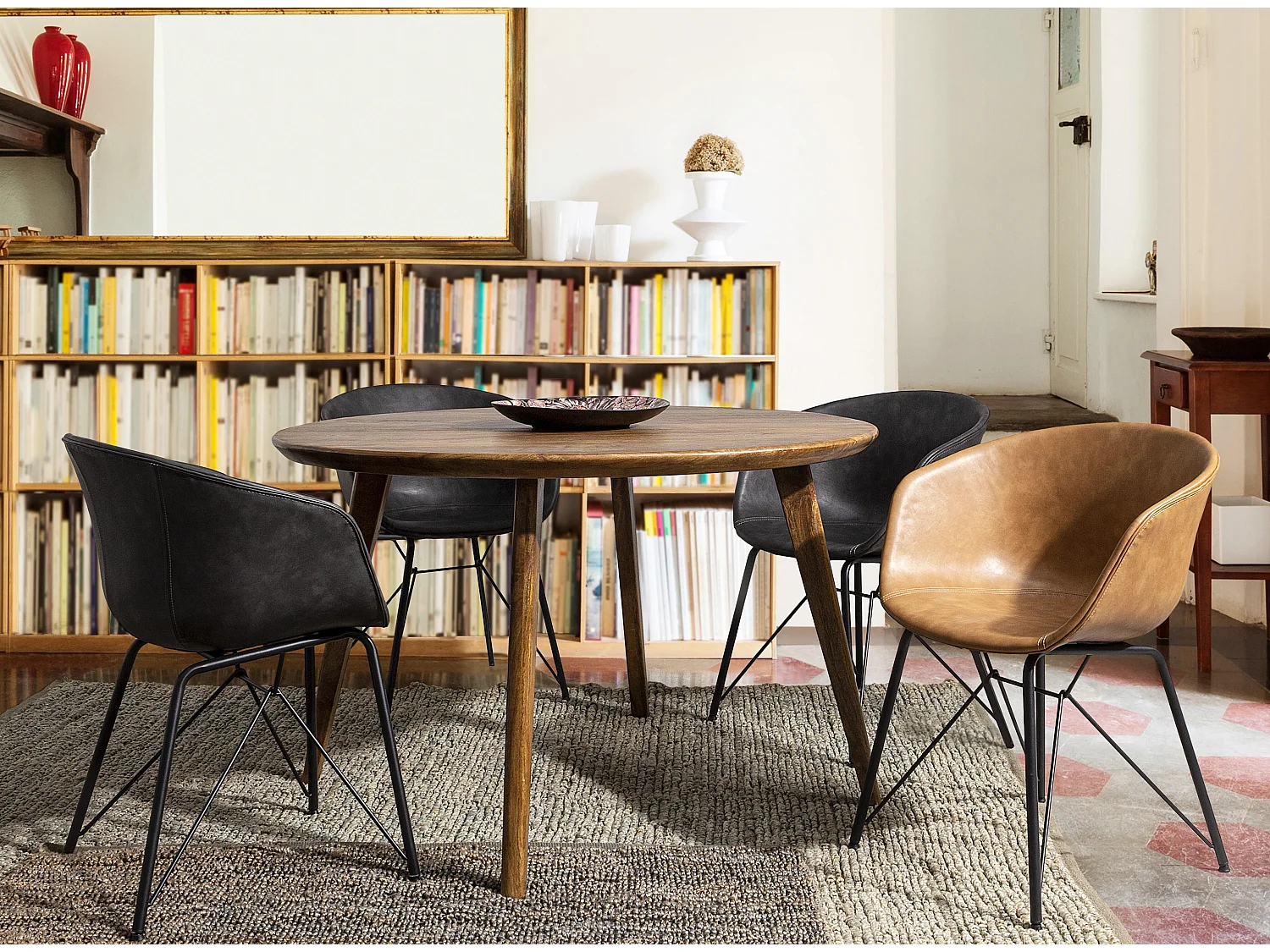 Warhol kunstleren stoel - vintage stijl-Kleur Beige