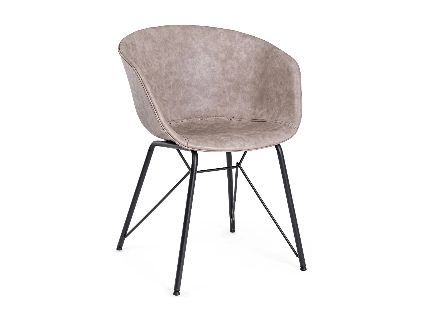 Chaise simili cuir Warhol - Style vintage-Beige