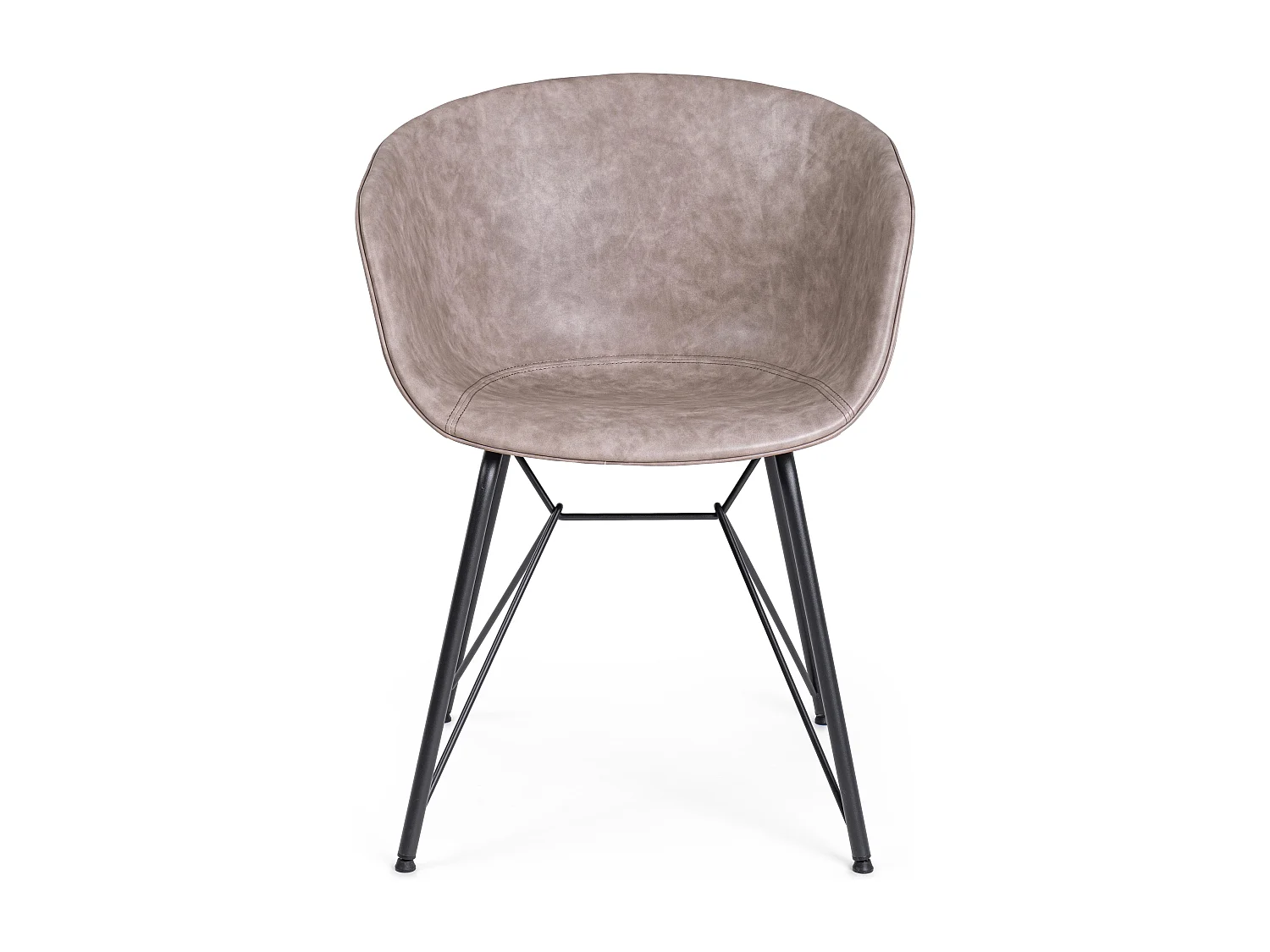 Chaise simili cuir Warhol - Style vintage-Beige