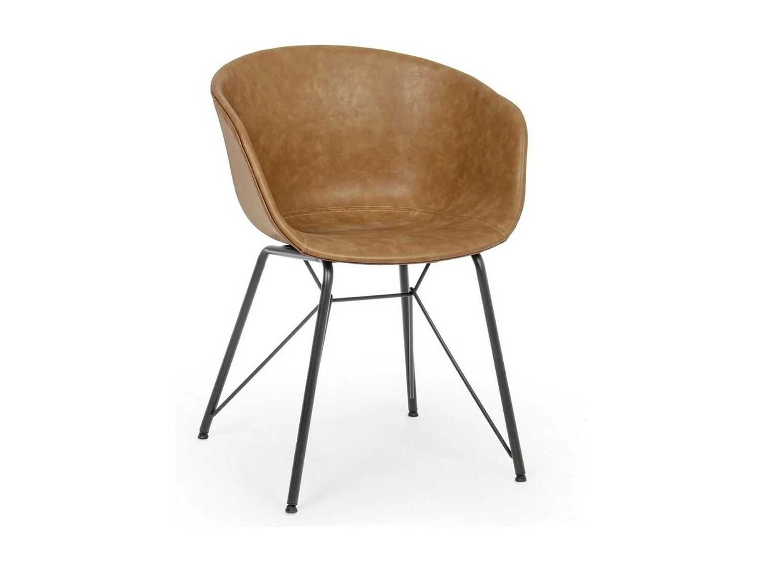 Chaise simili cuir Warhol - Style vintage-Beige