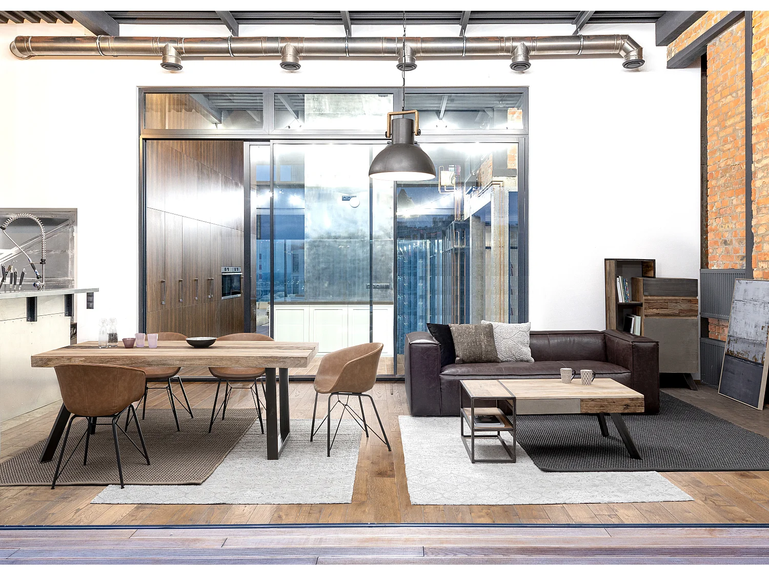 Chaise simili cuir Warhol - Style vintage-Beige