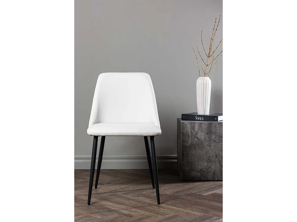 Night chaise de salle à manger Simili cuir PU blanc, noir