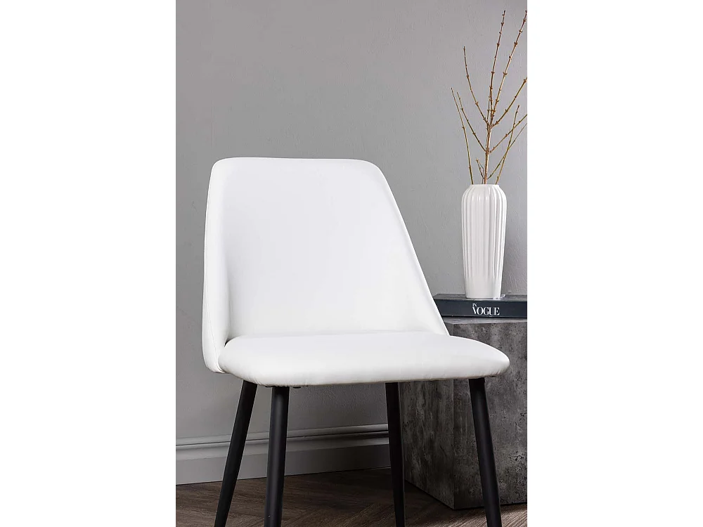 Night chaise de salle à manger Simili cuir PU blanc, noir