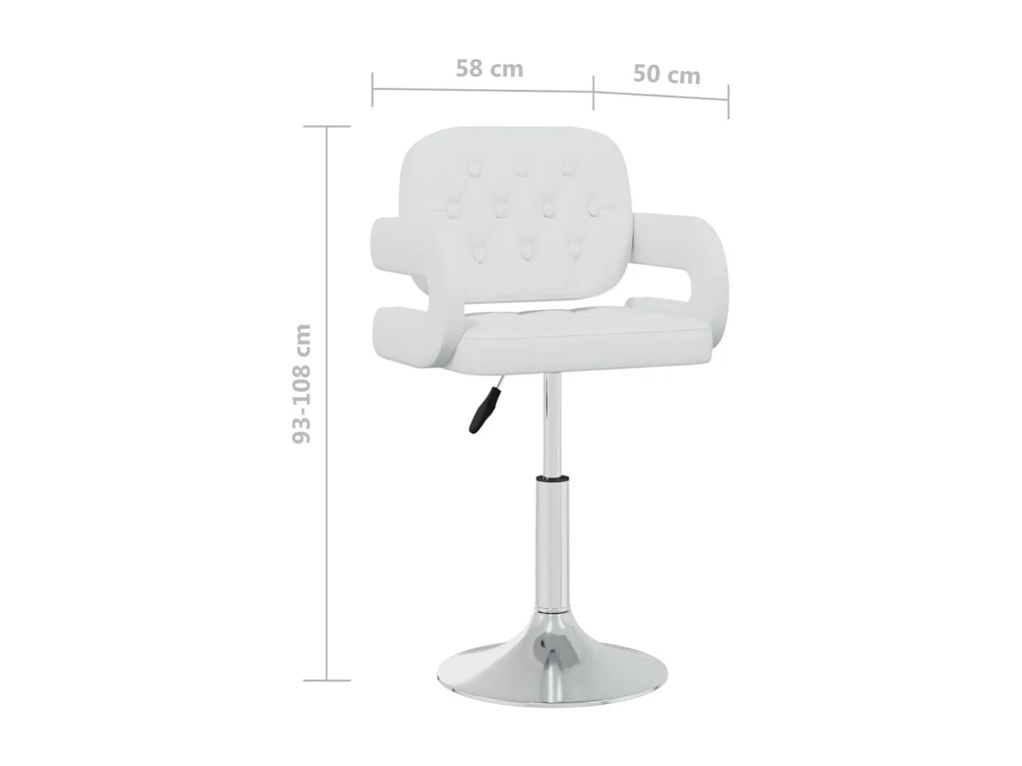 Chaises pivotantes de salle à manger 4 pcs Blanc Similicuir 13