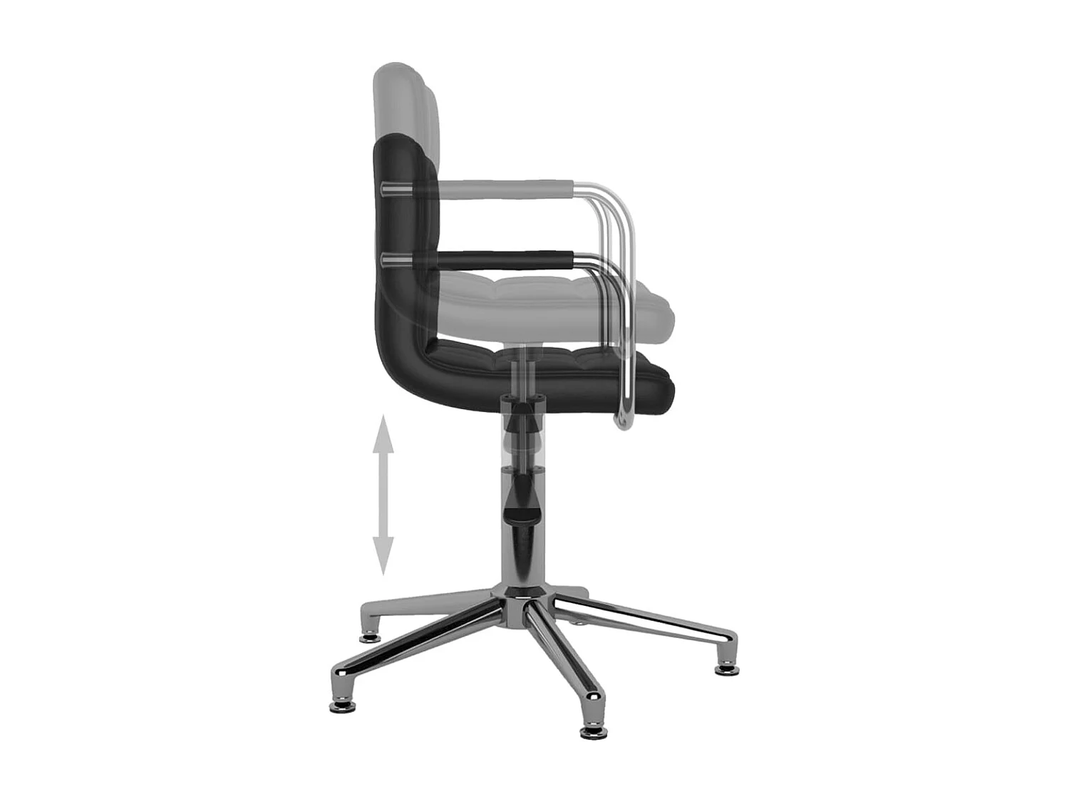 Chaises de salle à manger pivotantes 4 pcs Noir Similicuir 4