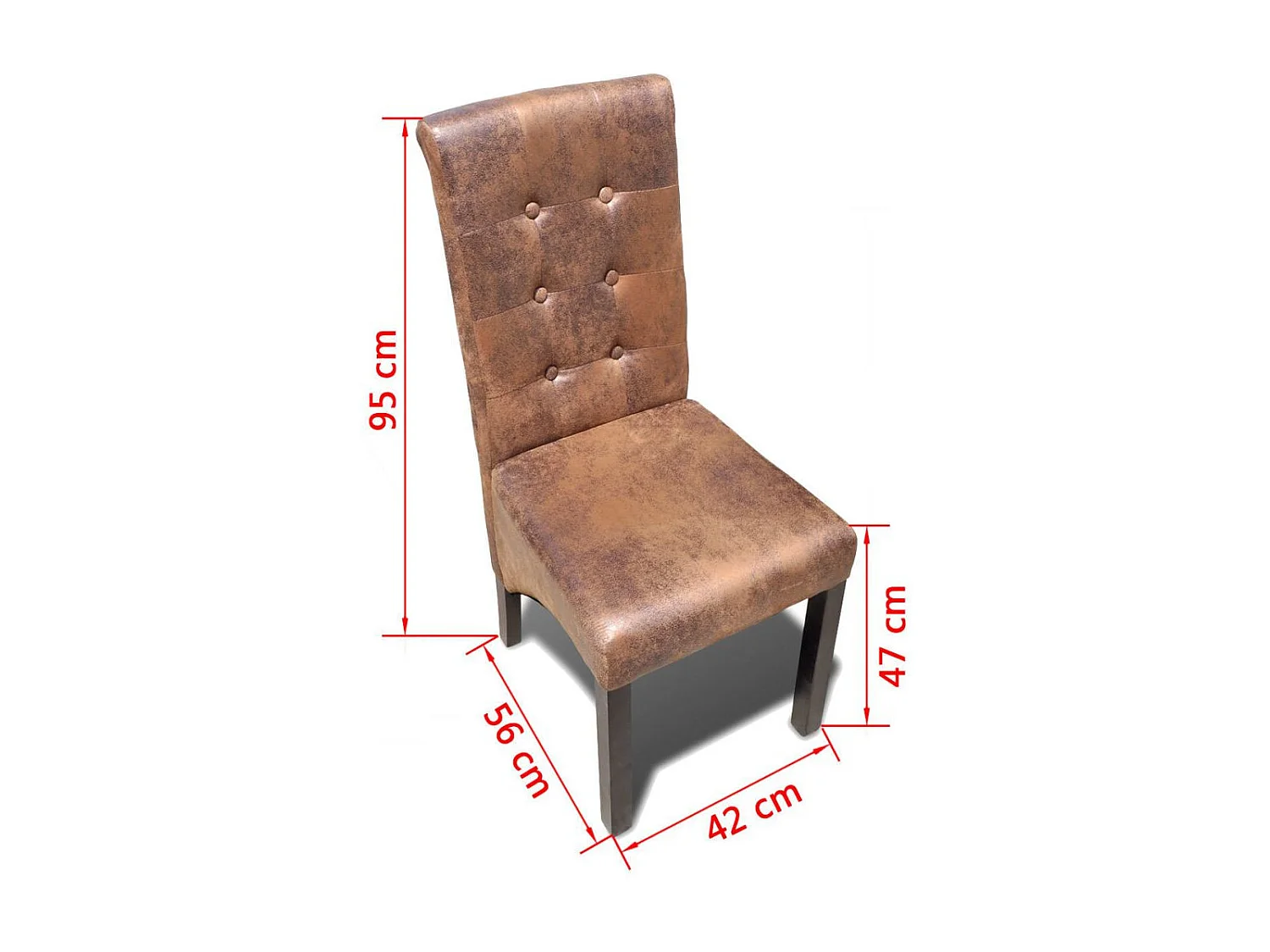 Chaises de salle à manger 6 pcs Marron Similicuir 11