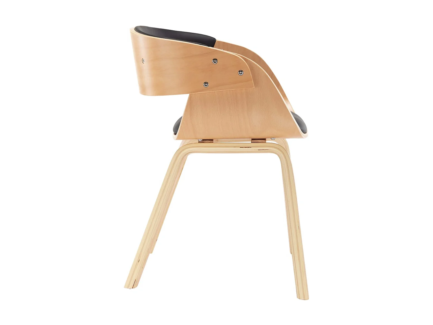 Chaises à manger lot de 6 noir bois courbé et similicuir