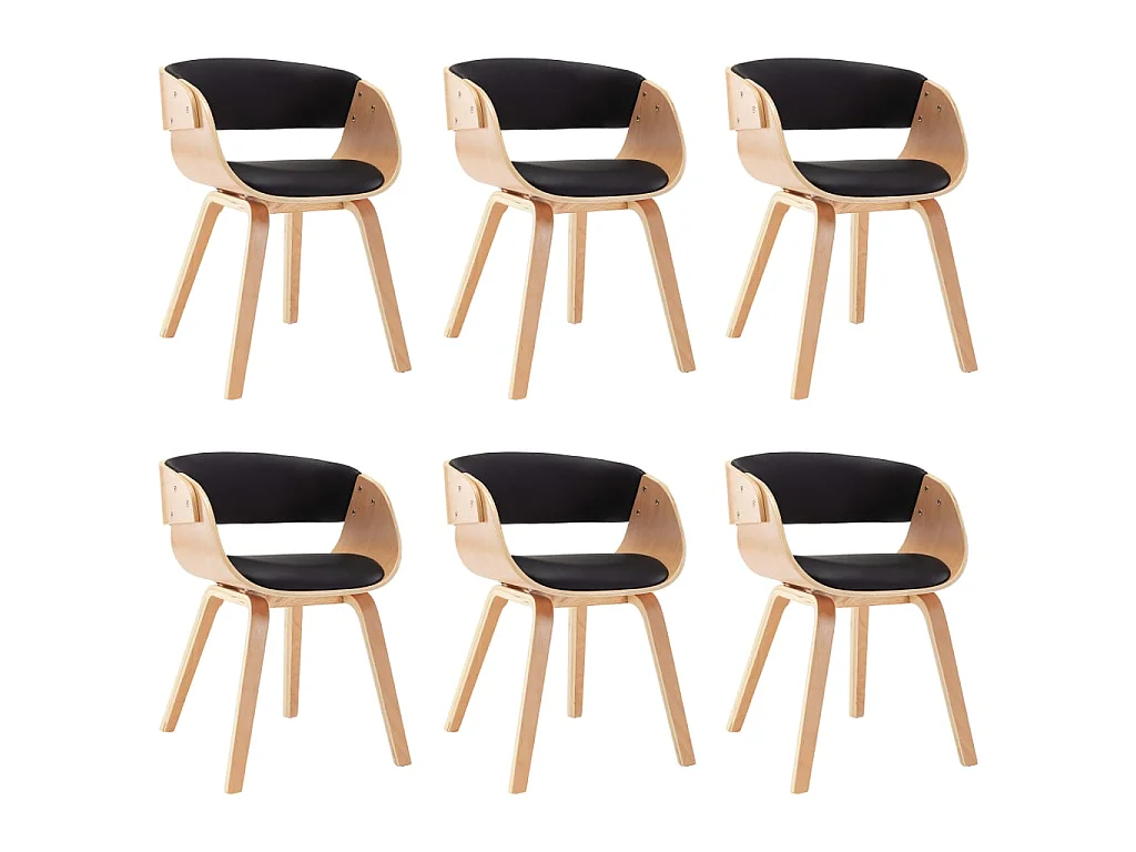 Sedie da Pranzo 6 pz Crema in Legno Piegato e Similpelle