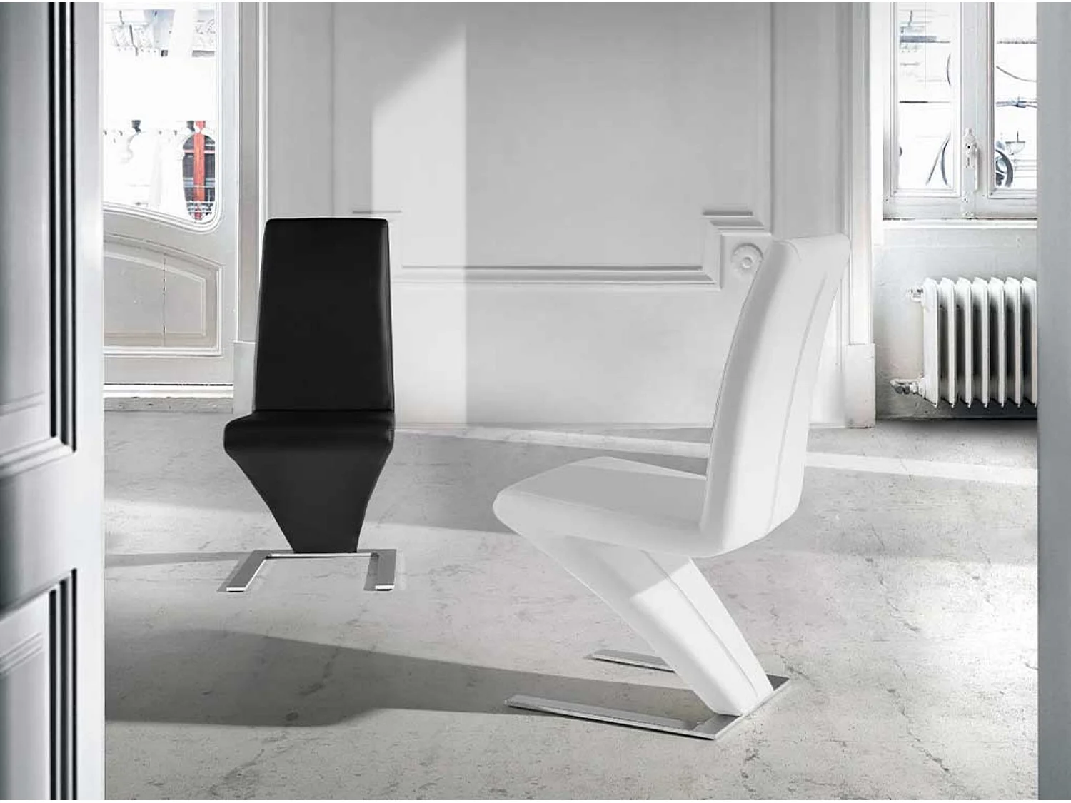 Chaise design simili moka Vogue - Lot de 2