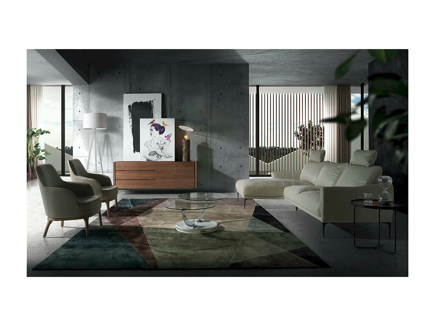 Chaise rembourrée en simili avec pieds bois massif de frêne