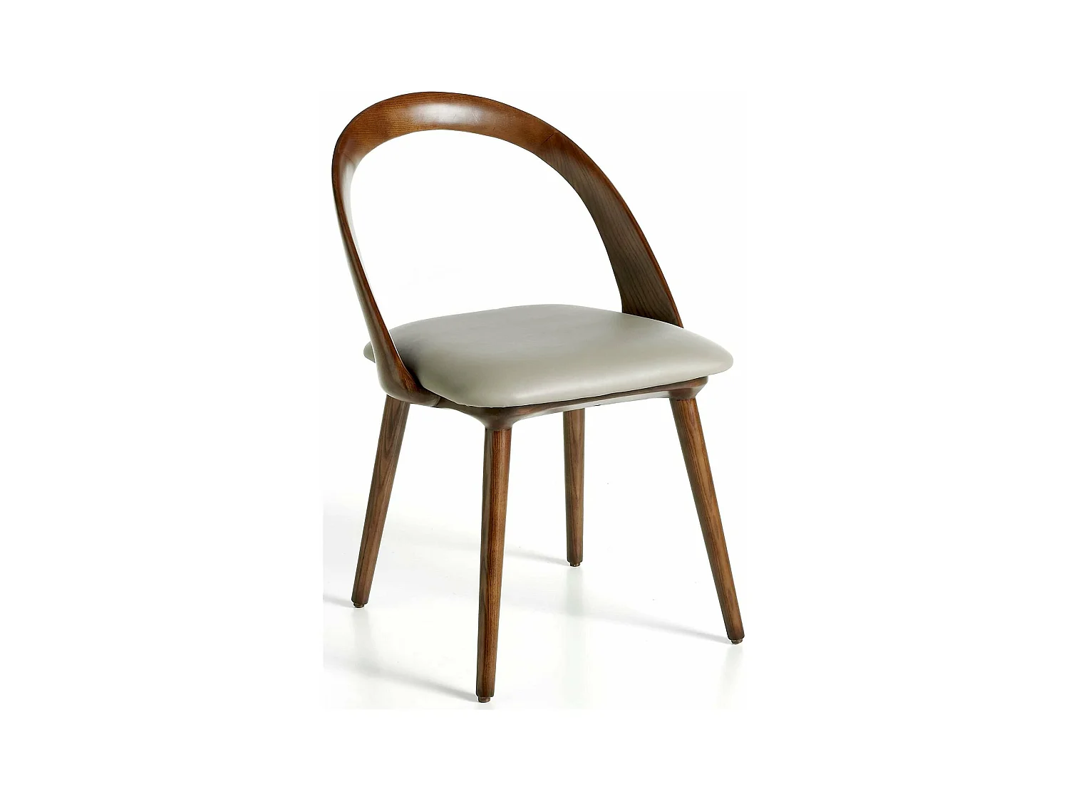 Chaise bois de frêne rembourré en simili