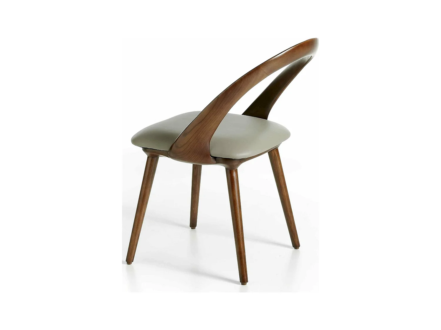 Chaise bois de frêne rembourré en simili