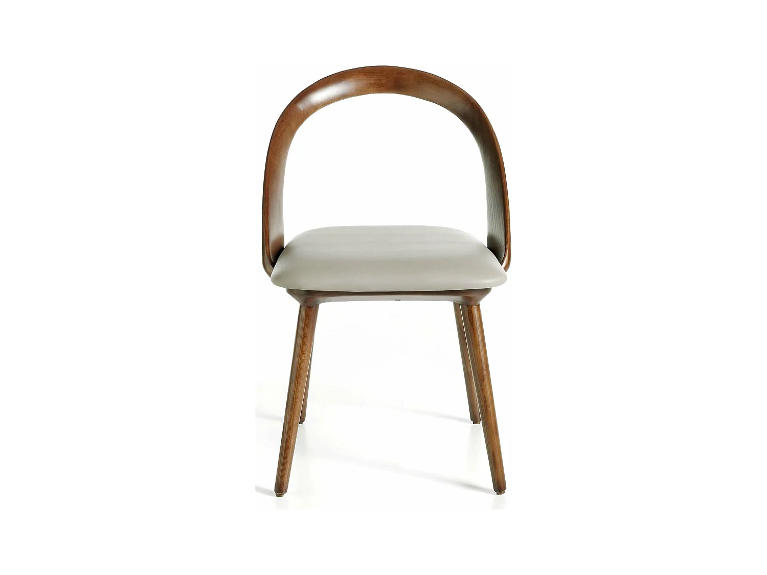 Chaise bois de frêne rembourré en simili