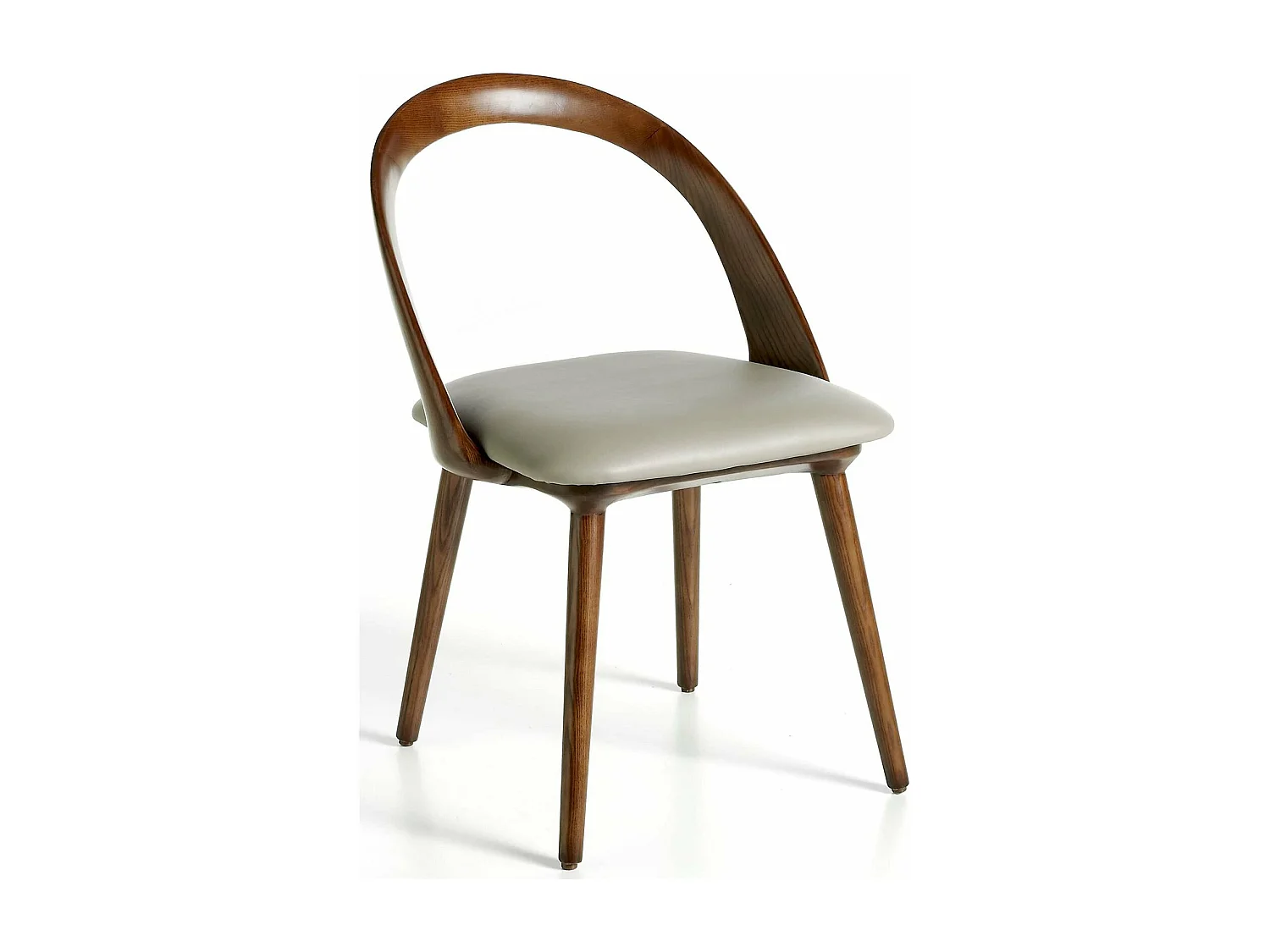 Chaise bois de frêne rembourré en simili