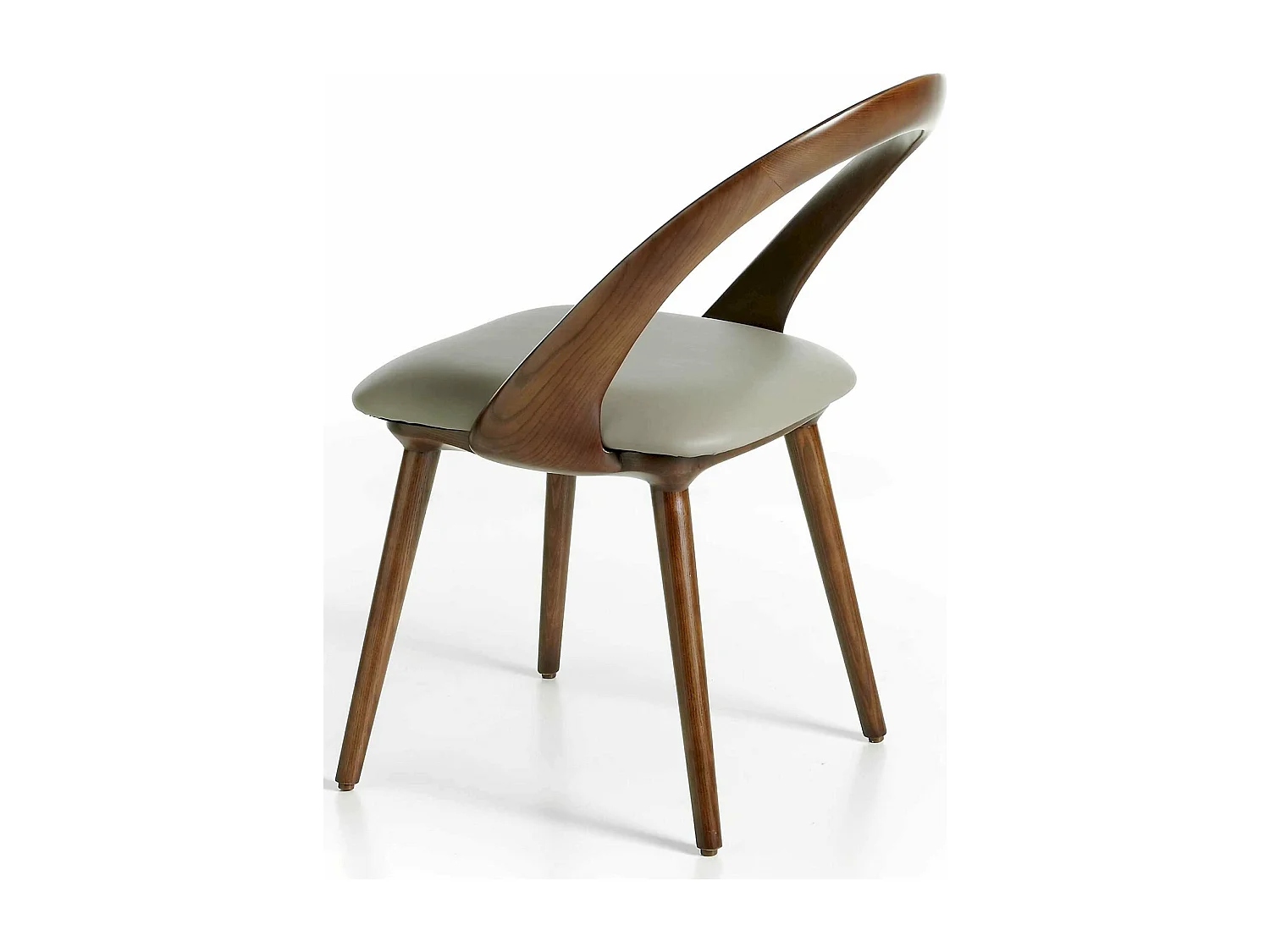 Chaise bois de frêne rembourré en simili