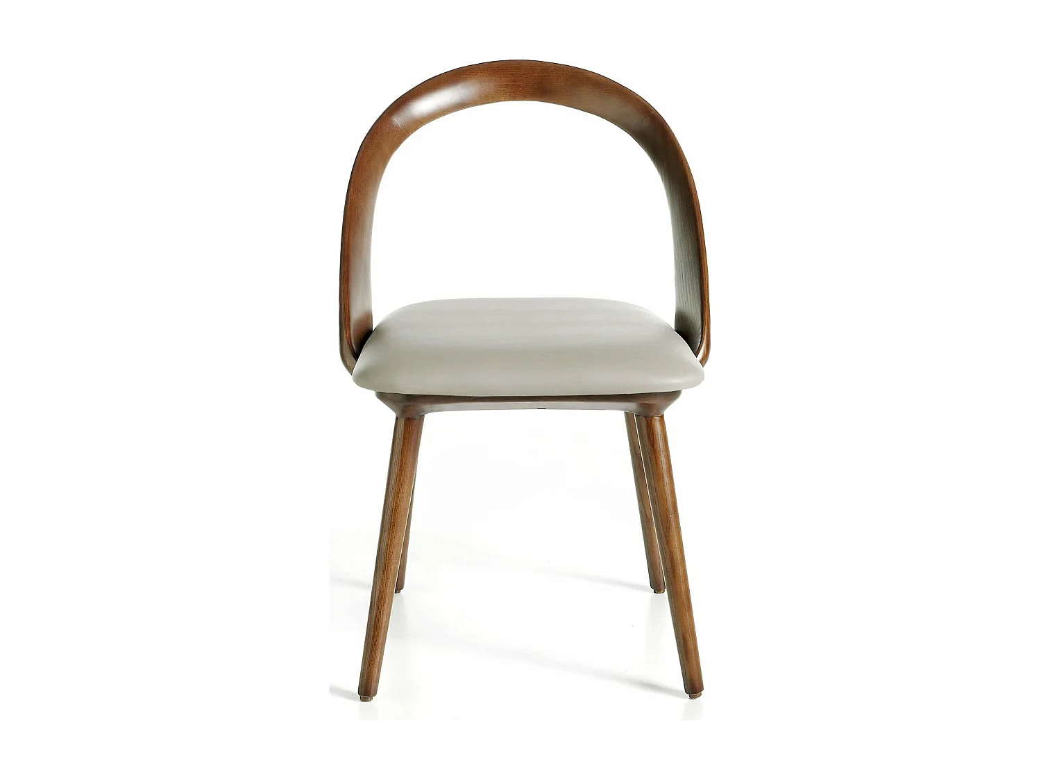 Chaise bois de frêne rembourré en simili