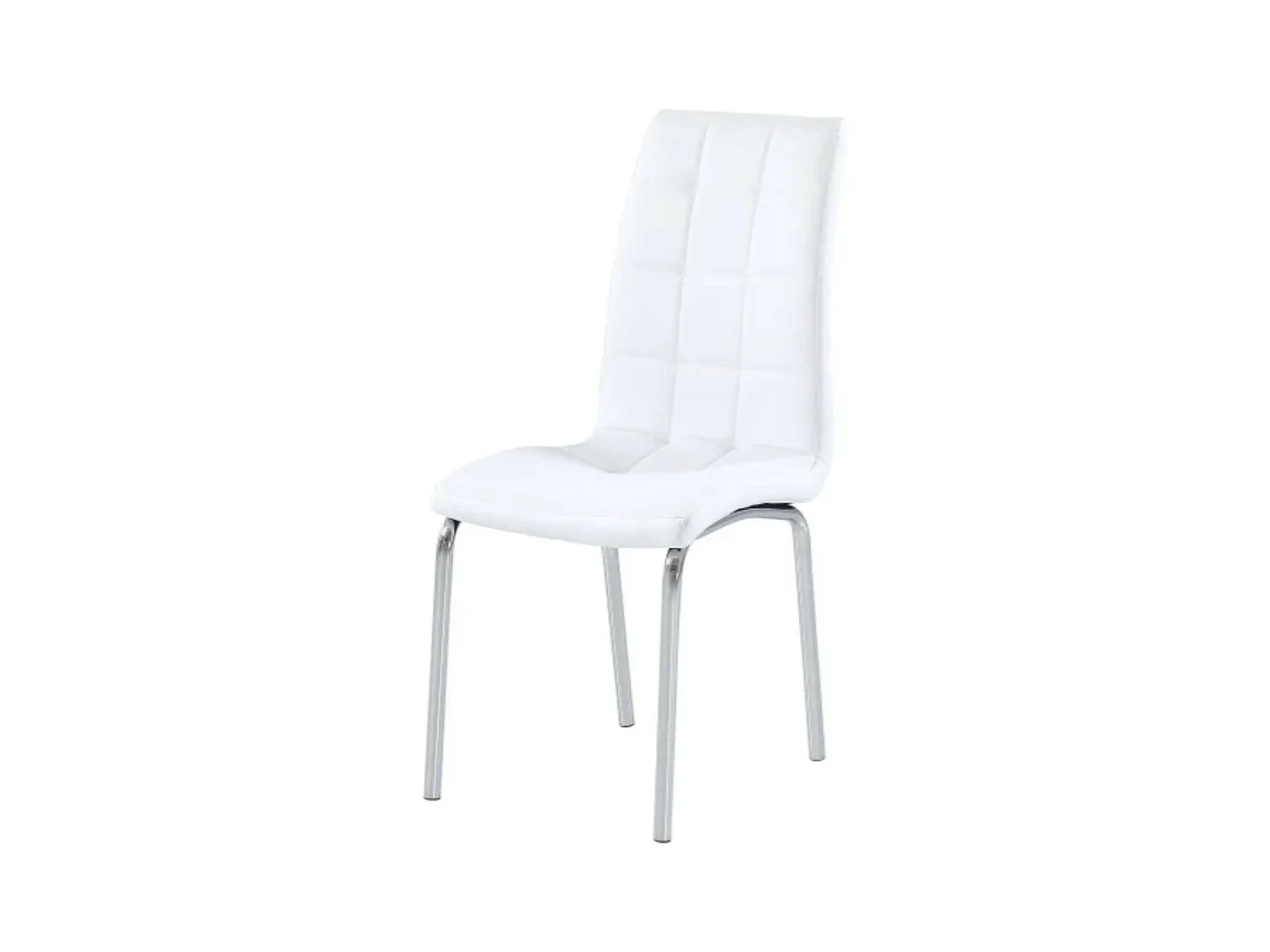Chaise moderne simili cuir et pieds métal chromé Maeva - Lot de 6-Couleur Blanc