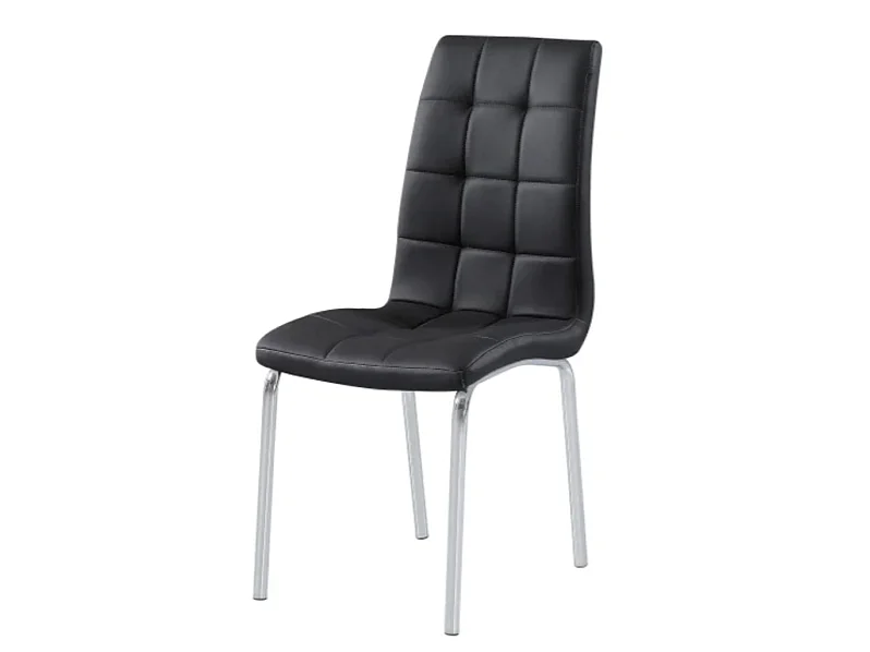Chaise moderne simili cuir et pieds métal chromé Maeva - Lot de 6-Couleur Blanc