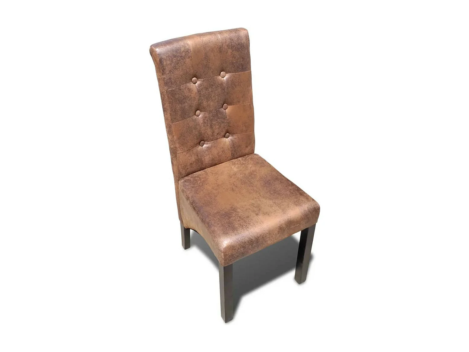 Chaises de salle à manger 4 pcs Marron Similicuir 5