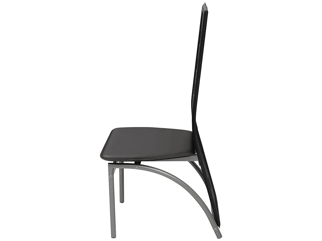 Chaises à manger lot de 6 noir similicuir