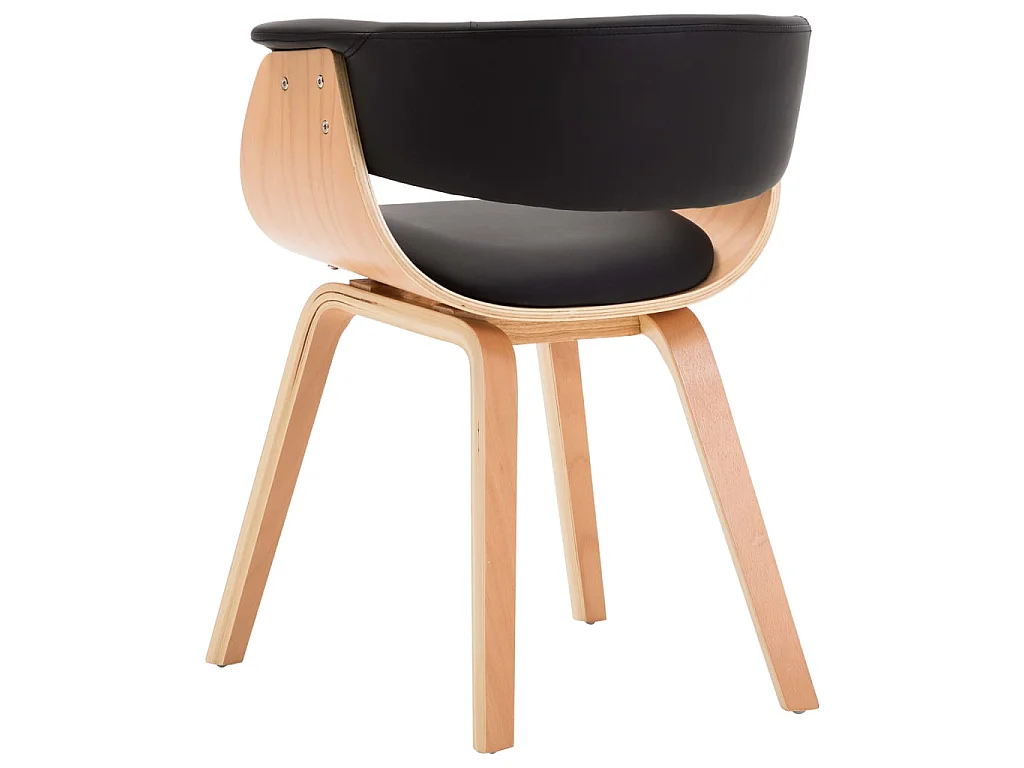 Sedie da Pranzo 4 pz Nere in Legno Piegato e Similpelle