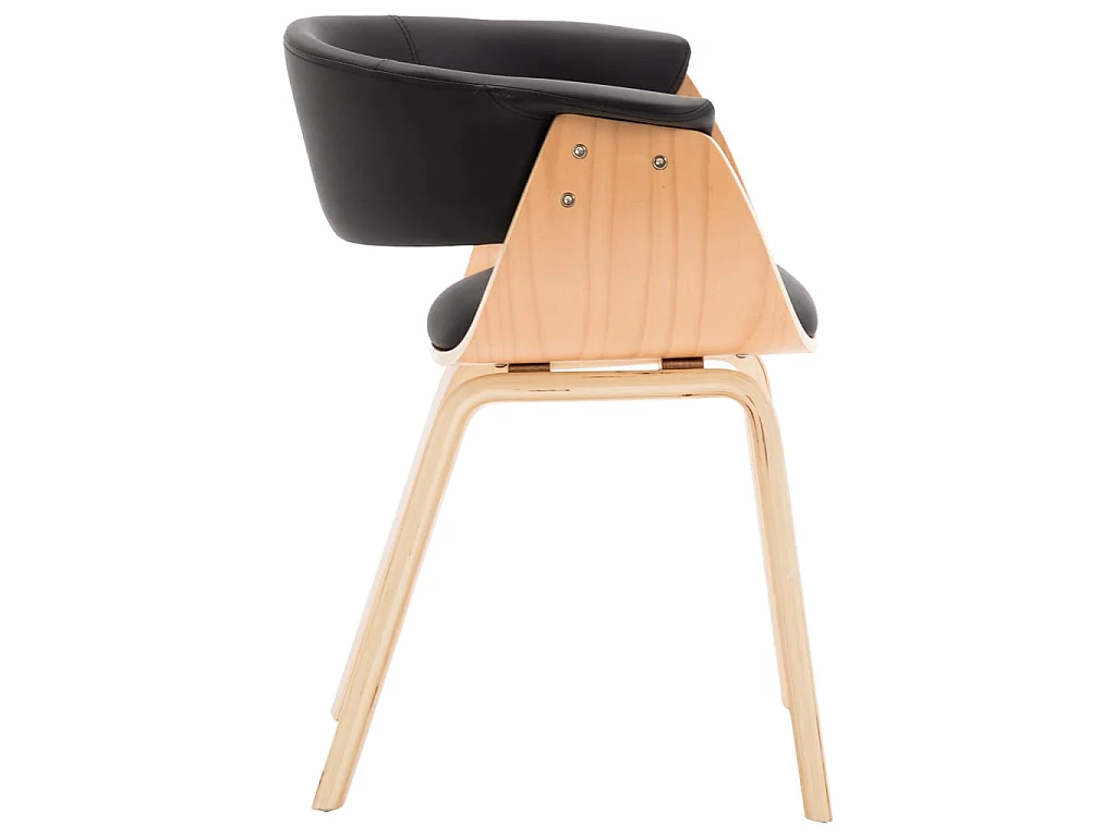 Sedie da Pranzo 4 pz Nere in Legno Piegato e Similpelle