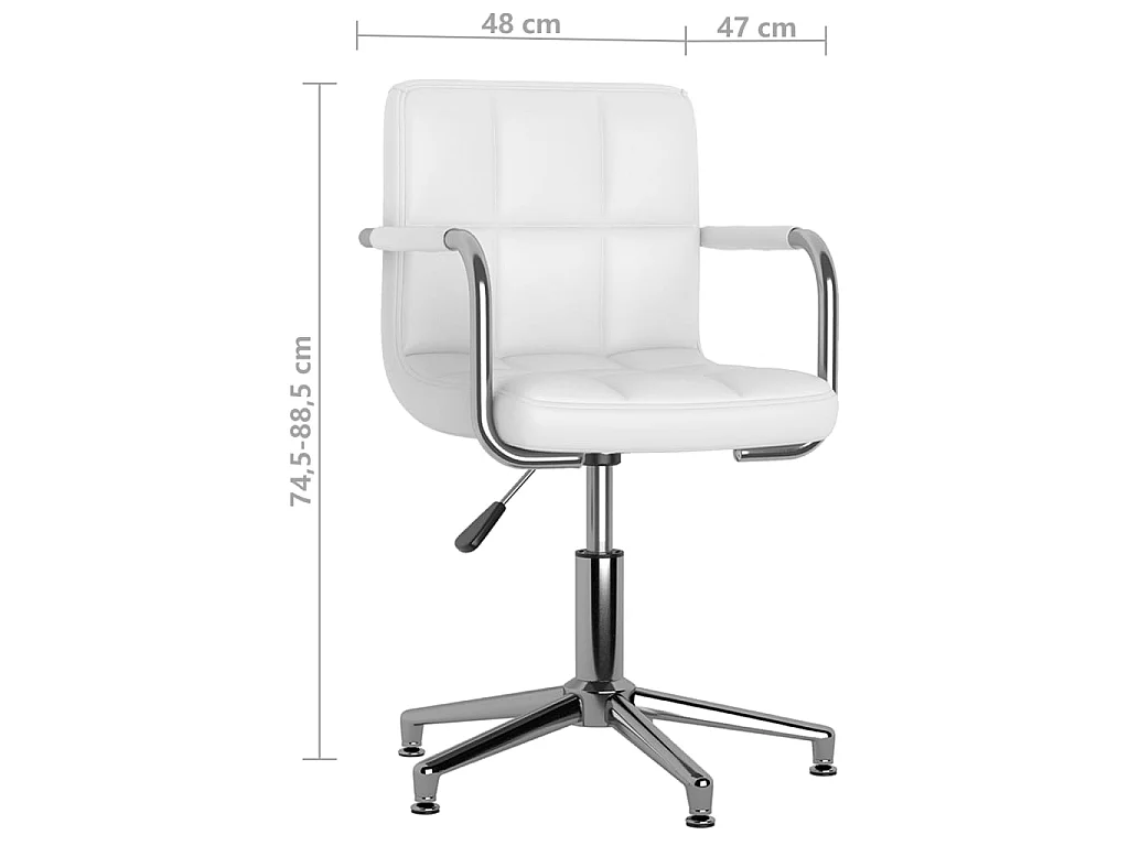 Chaise pivotante de salle à manger Blanc Similicuir