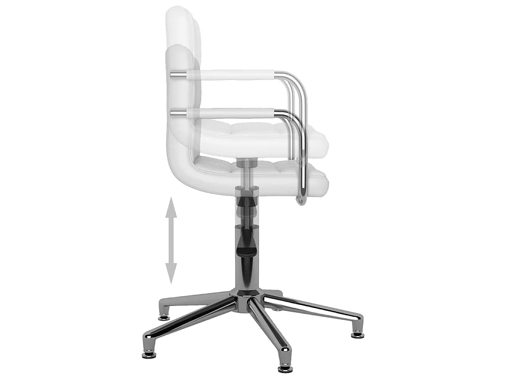 Chaise pivotante de salle à manger Blanc Similicuir
