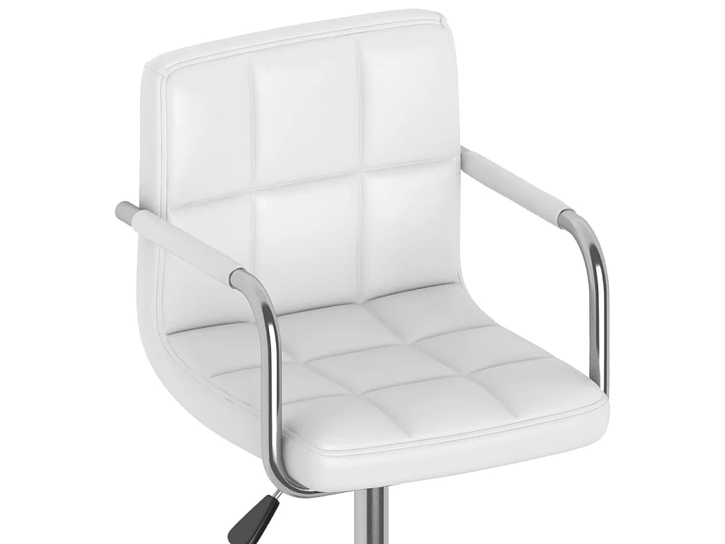 Chaise pivotante de salle à manger Blanc Similicuir