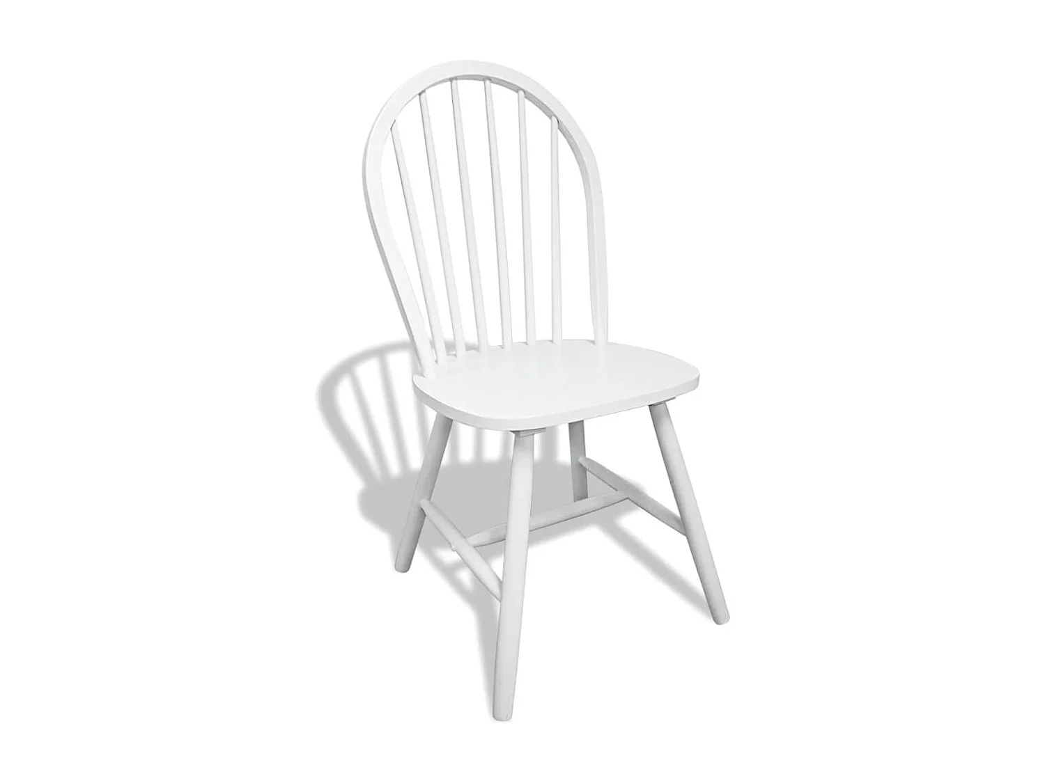 Juego de 6 sillas de comedor de madera maciza de caucho color blanco