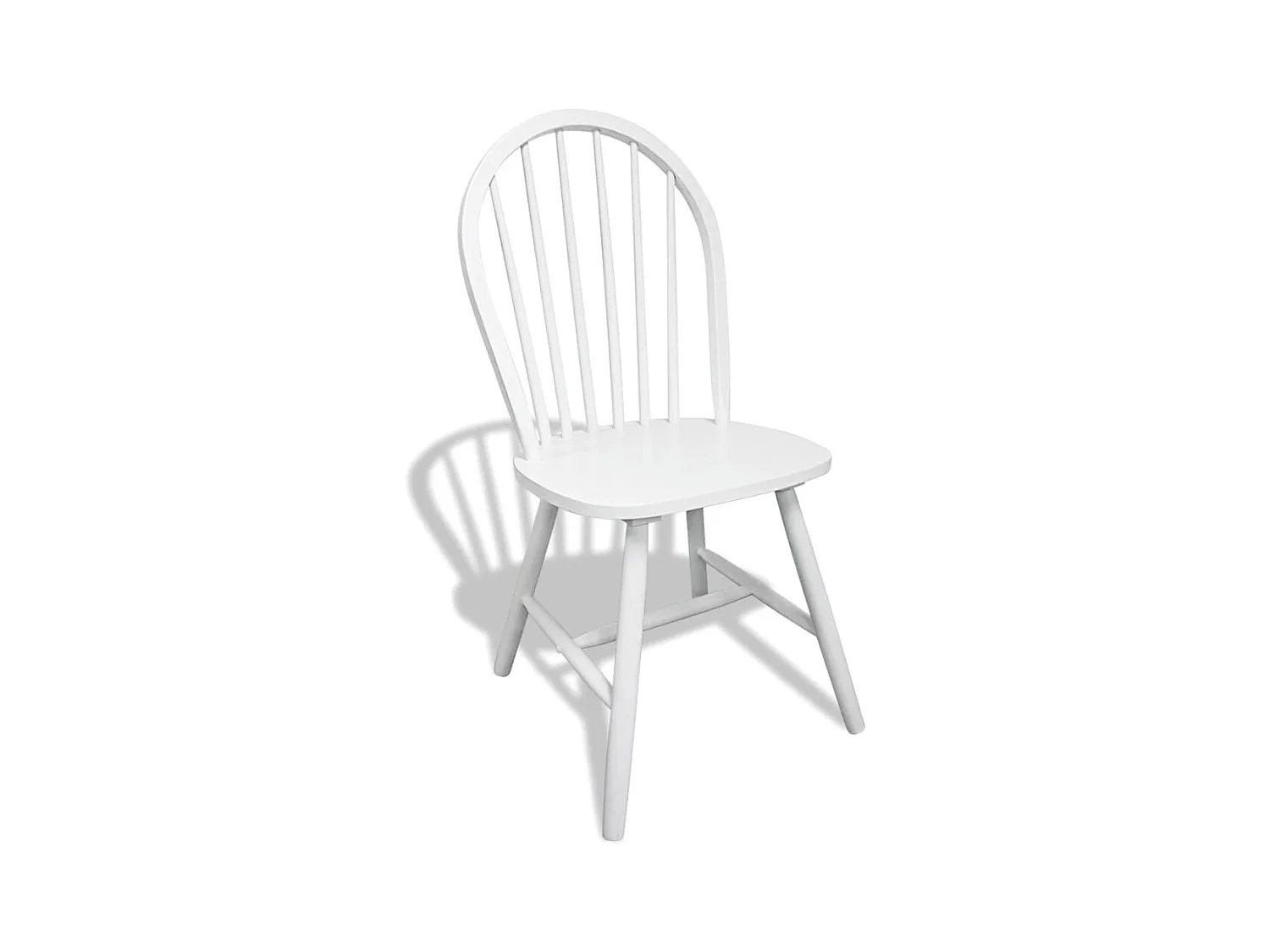 Conjunto de 6 cadeiras de jantar em madeira de seringueira maciça branca