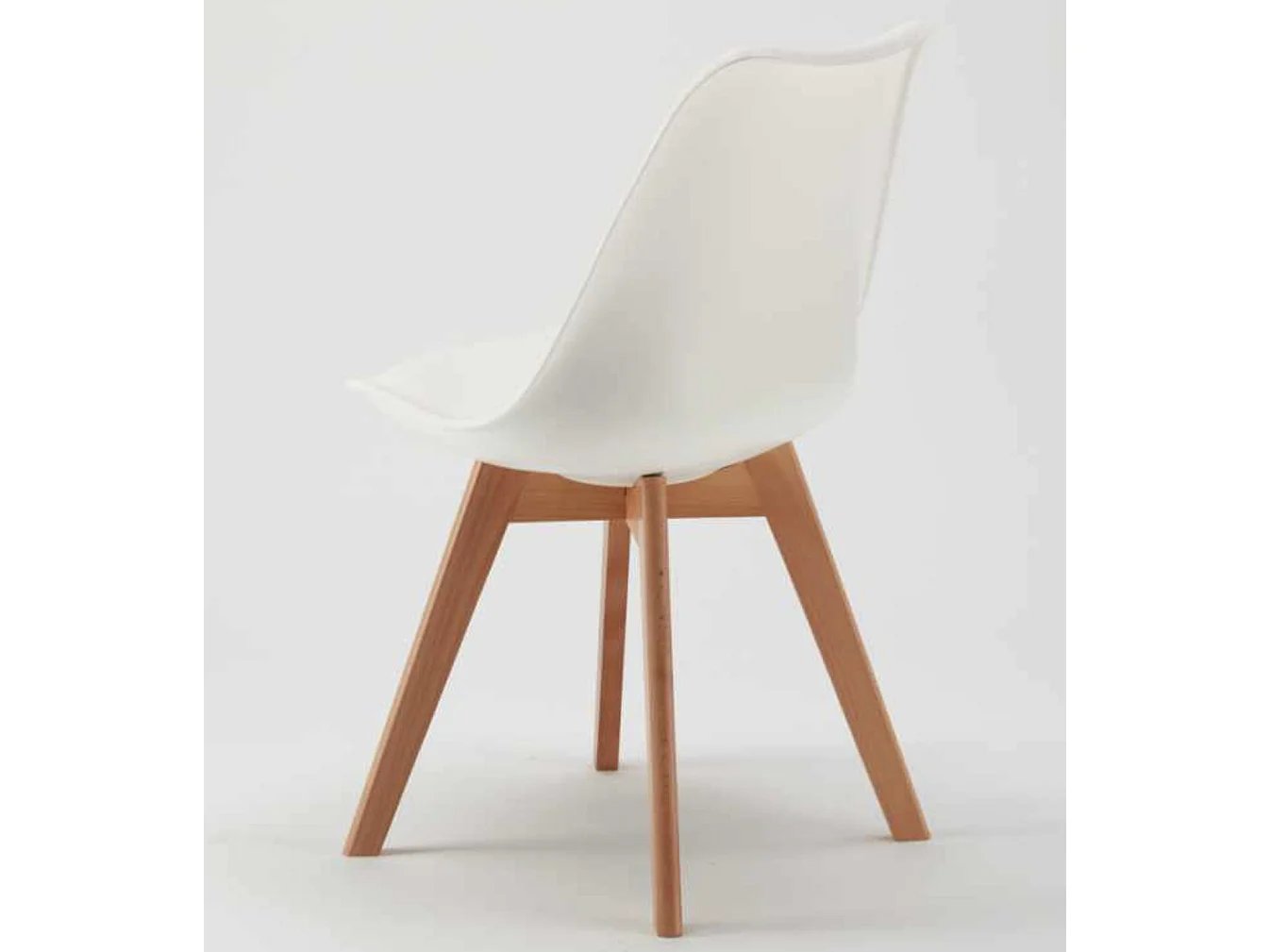 Chaise naturel et blanc avec coussin simili cuir Anko - Lot de 2