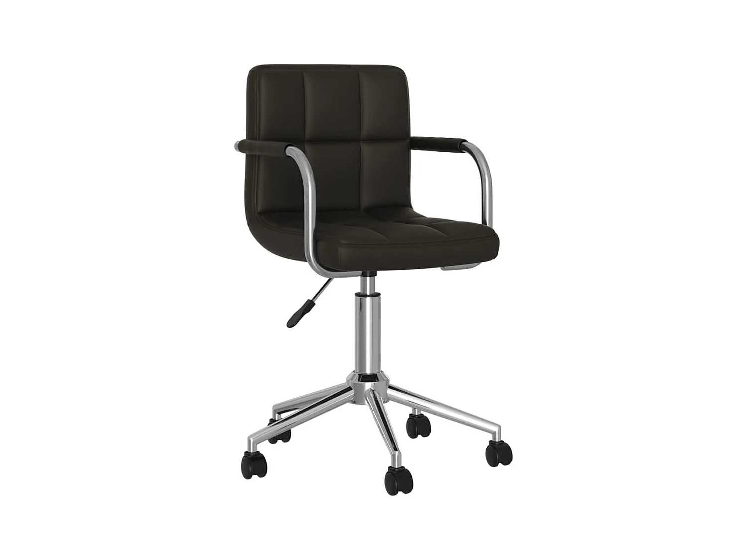 Chaise pivotante de salle à manger Noir Similicuir 8