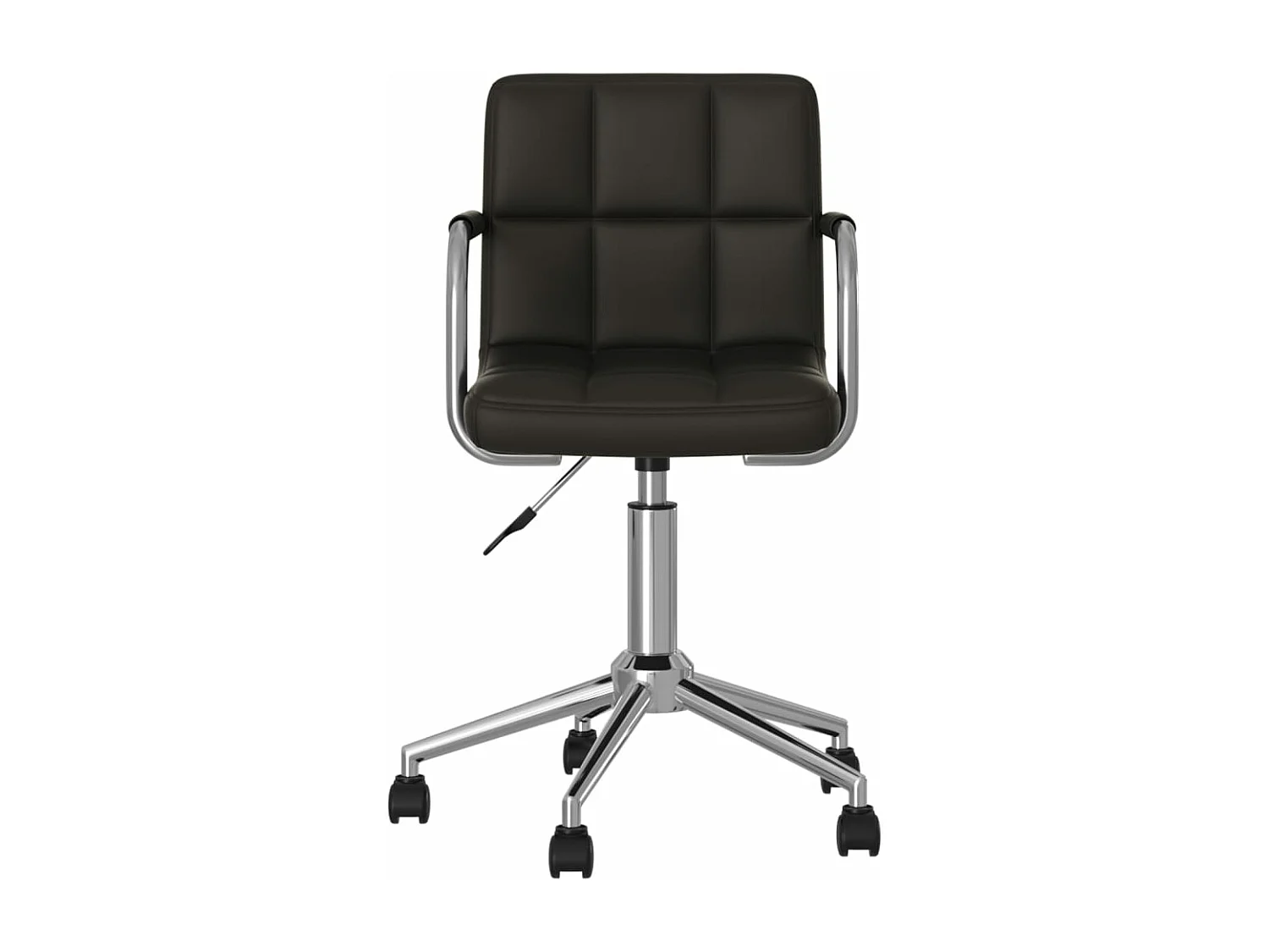 Chaise pivotante de salle à manger Noir Similicuir 8