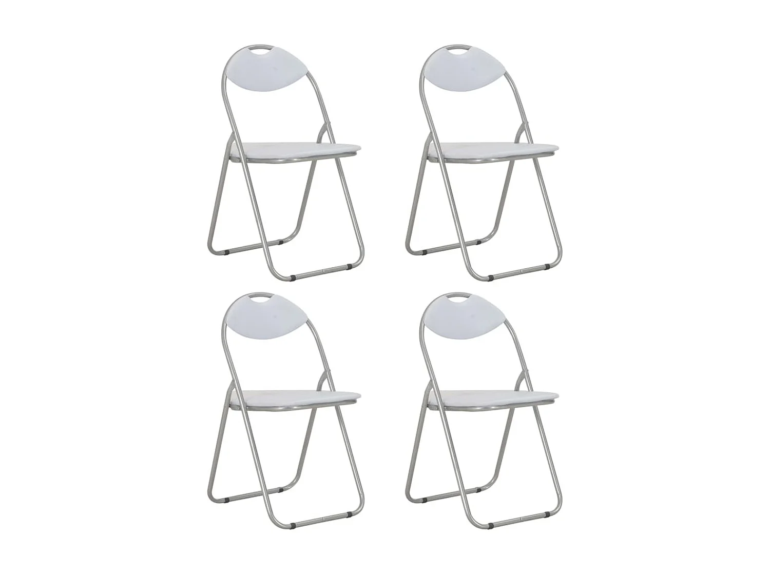 Lot de 4 chaises de salle à manger cuisine pliantes design simple synthétique blanc CDS021909