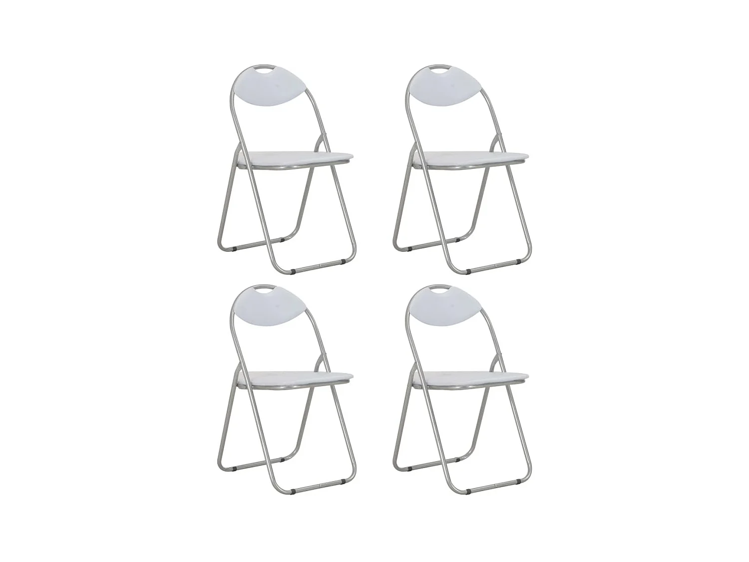 Lot de 4 chaises de salle à manger cuisine pliantes design simple synthétique blanc CDS021909