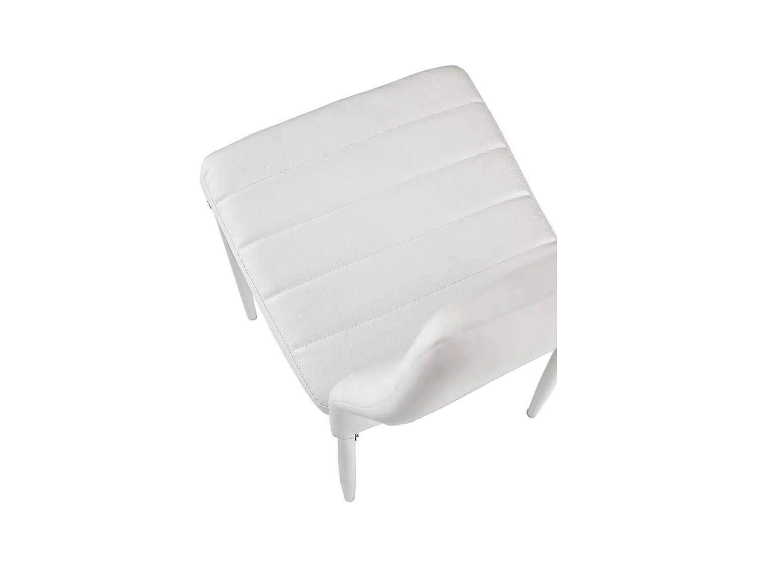 Chaise simili cuir blanc et pieds métal blanc Rolina - Lot de 4