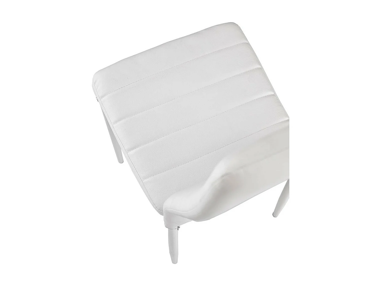 Chaise simili cuir blanc et pieds métal blanc Rolina - Lot de 4