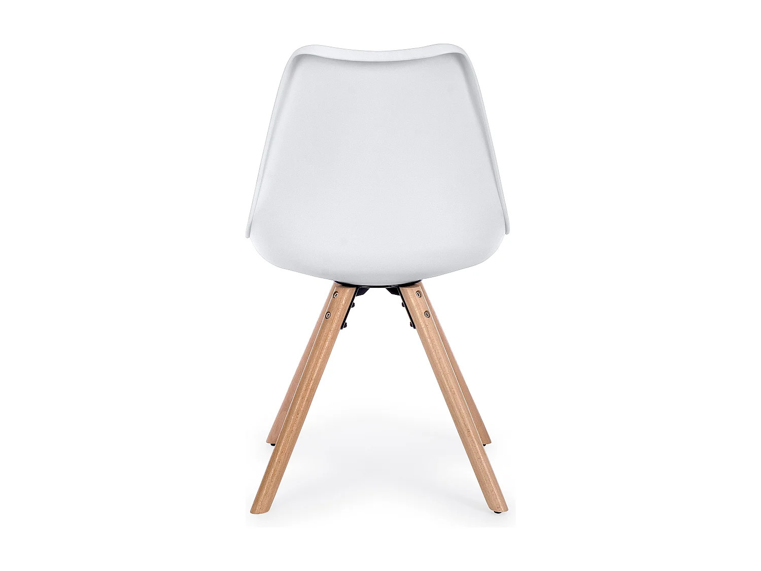 Lot de 4 chaises Teddy en bois de hêtre et simili cuir - Style scandinave intemporel-Couleur Blanc